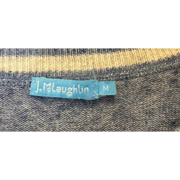 J. McLaughlin Pullover Sweater Heather Blue Cotton Crewneck Old Money Preppy - Picture 4 of 6